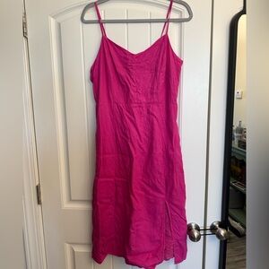J. Crew Factory Hot Pink Midi Slip Dress